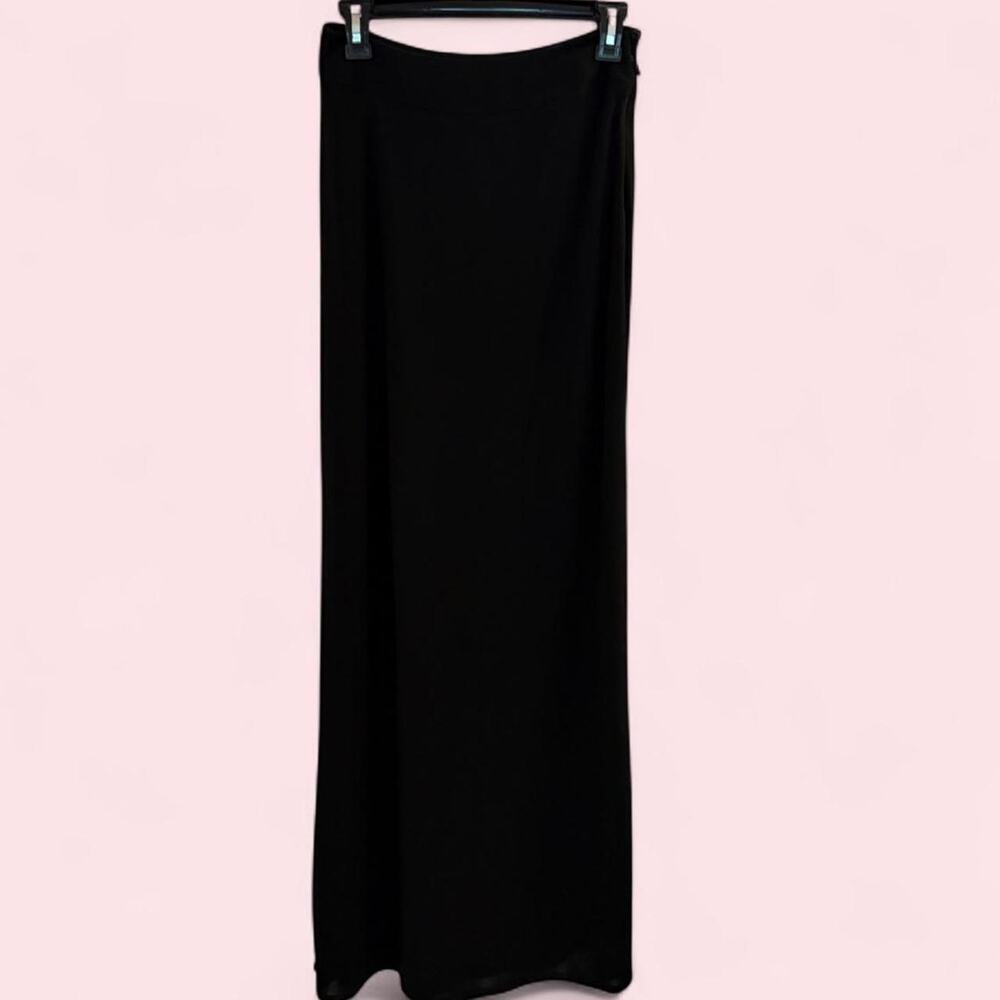 VINTAGE 90s J.CREW BLACK RAYON MAXI SKIRT
